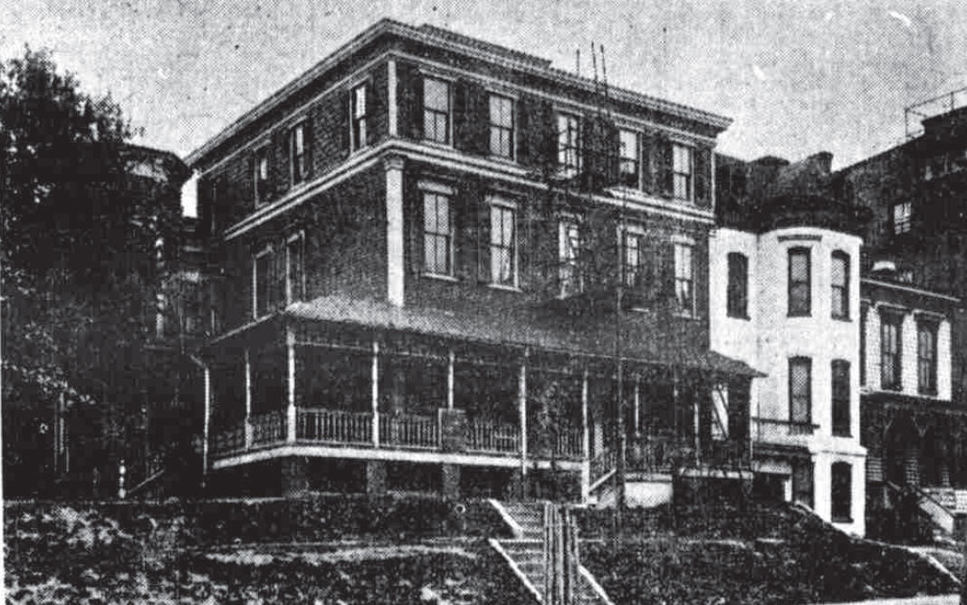 A historic black and white photo of the Lucy Webb National Training School.
